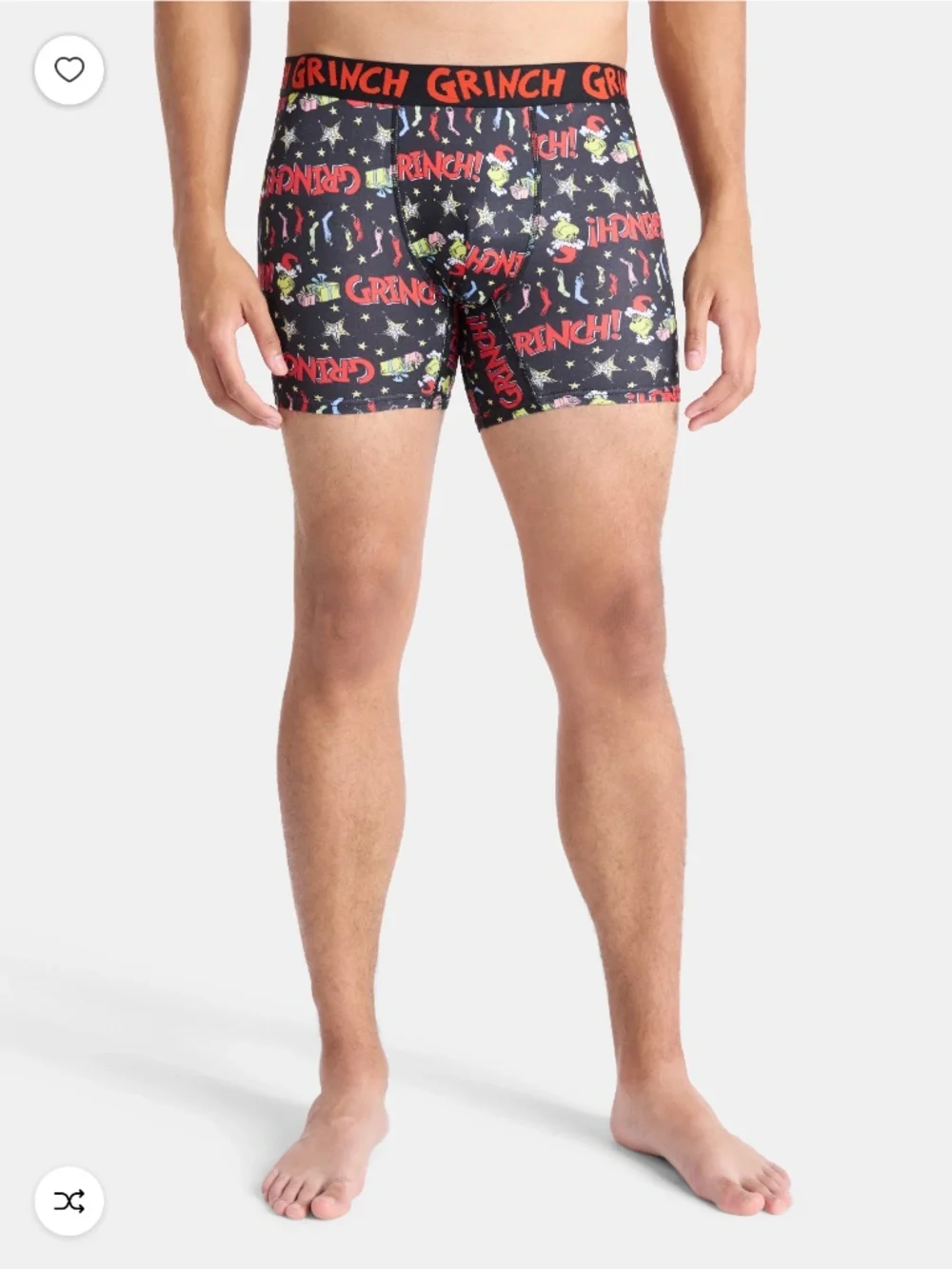 Dr. Seuss The Grinch Men’s Green and Red Boxer Briefs Size Large NWT